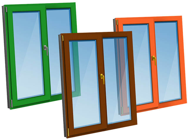 Цветные пластиковые окна - коричневые, серые по доступной цене фото Бронницы